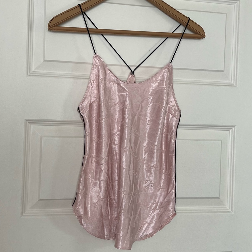 Victoria’s Secret Lingerie Sleep Tank Top Pink and Black Size Small